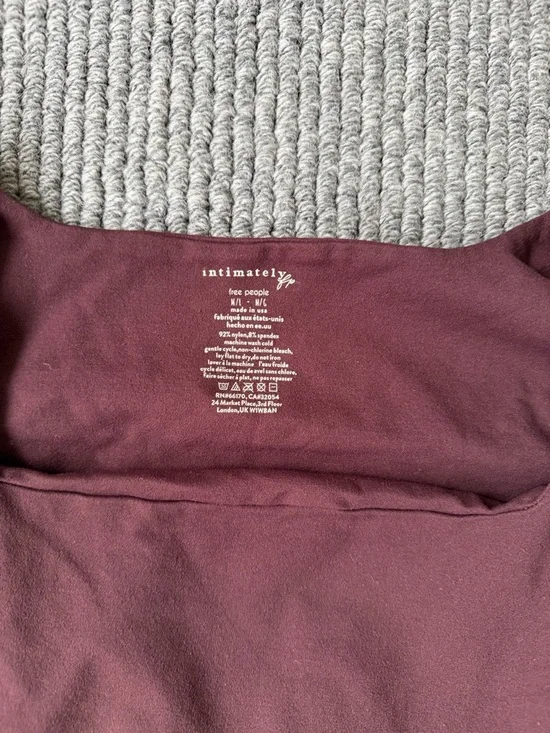 Free People, Intimately FP, long sleeve cropped stretch top, Maroon, Size M/L - Picture 2 of 5
